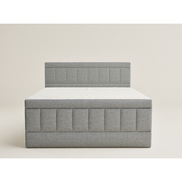 Siva boxspring postelja s prostorom za shranjevanje 200x200 cm Caya – Maison de Rêve-image-2
