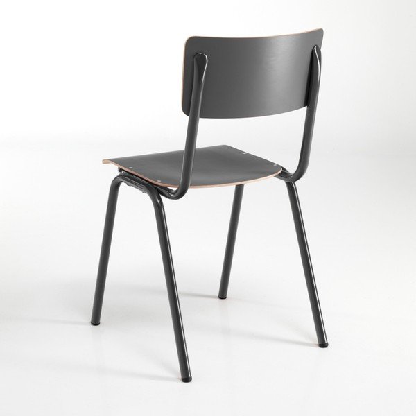 Komplet 2 sivih jedilnih stolov Tomasucci School-image-2