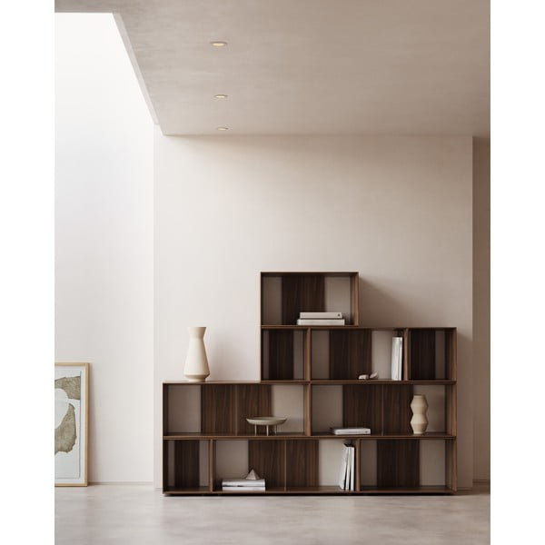 Sistem modularnih polic v orehovem dekorju 9 ks 202x114 cm Litto – Kave Home-image-1
