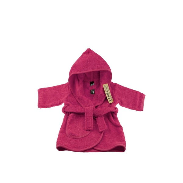 Temno roza bombažni otroški kopalni plašč velikosti 0-12 mesecev - Tiseco Home Studio