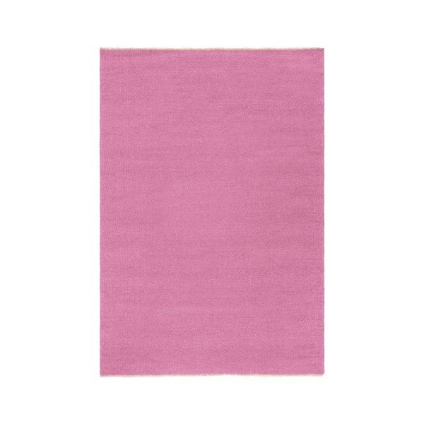 Rožnata ročno tkana preproga iz mešanice volne 160x230 cm Row – Jotex