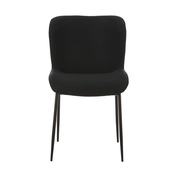 Črn oblazinjen stol z žametno prevleko Westwing Collection Tess-image-2