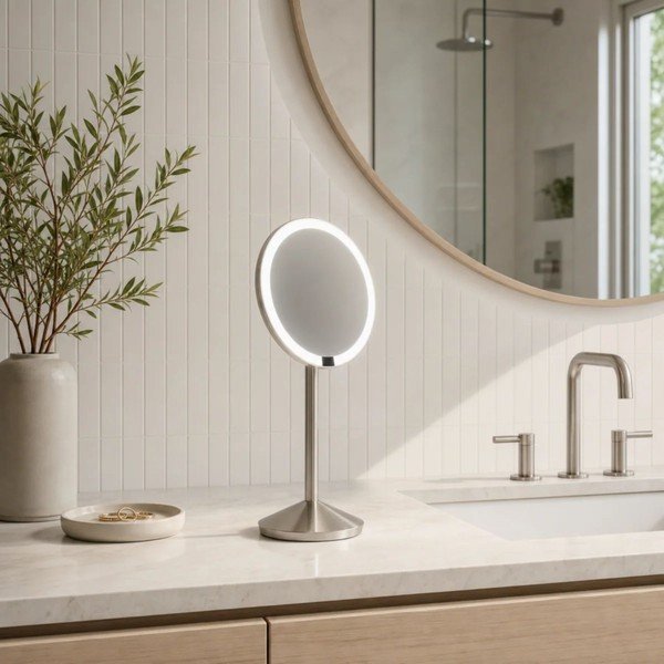 Kozmetično ogledalo z lučjo/povečevalno (10x povečava) ø 12 cm – simplehuman-image-1