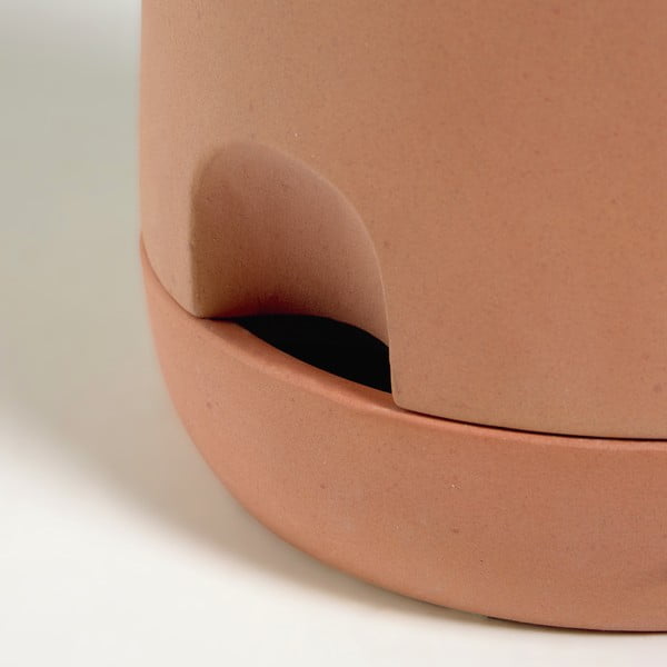 Glinen samozalivalni cvetlični lonec s podstavkom Kave Home Lelis, višina 50 cm-image-1