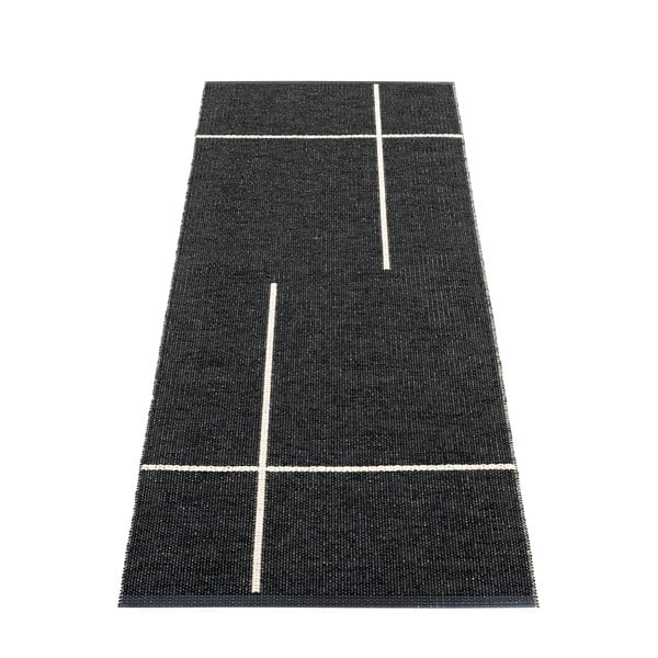 Črn zunanji in notranji tekač 70x180 cm Fred Black – Pappelina