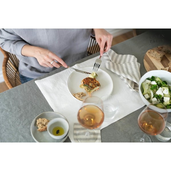 Lanena kuhinjska krpa 45x65 cm Natural White Stripes – Linen Tales-image-2