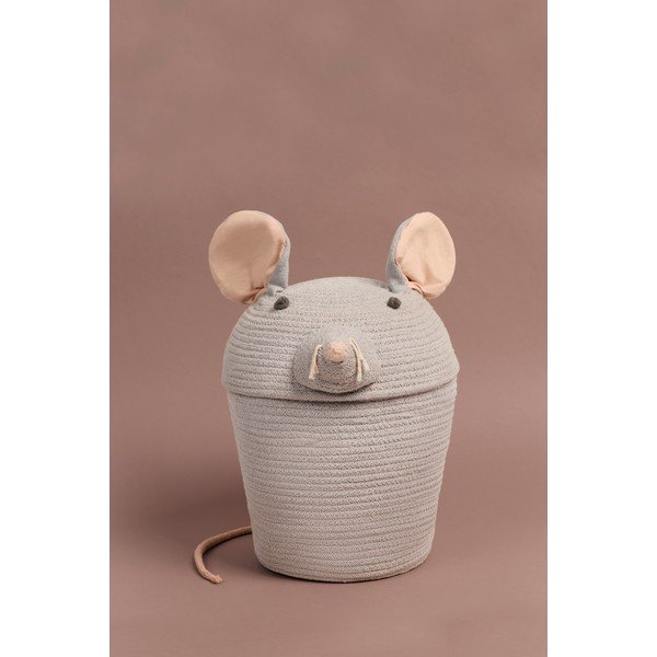 Siva tekstilna otroška škatla za shranjevanje ø 25x30 cm Renata the Rat – Lorena Canals-image-4