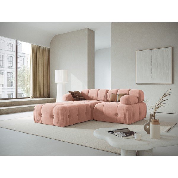 Svetlo rožnata kotna sedežna garnitura Ferento – Cosmopolitan Design-image-2