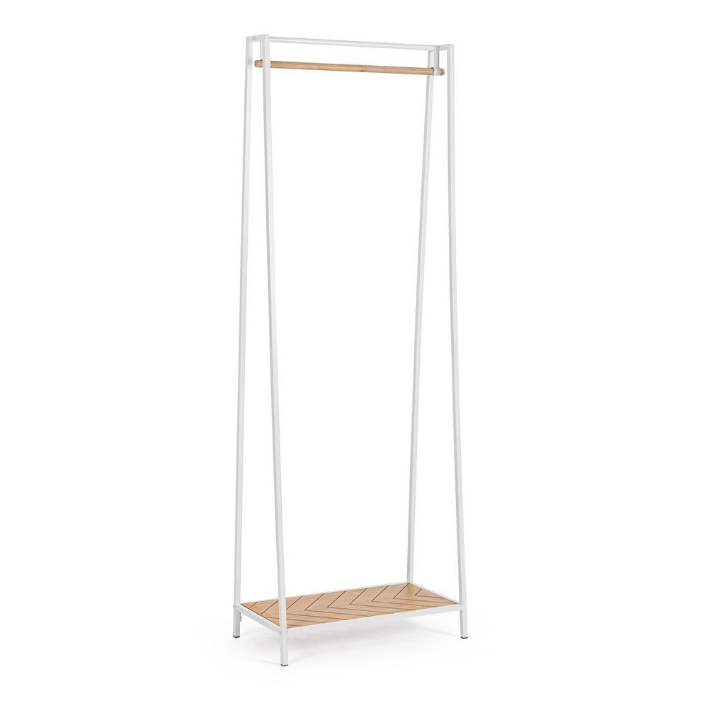 Belo/v naravni barvi jekleno stojalo za oblačila 63x180x34 cm Haldor