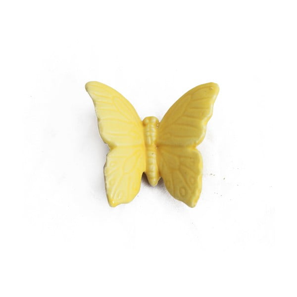 Keramični metulj za obešanje 6 kosov, rumena