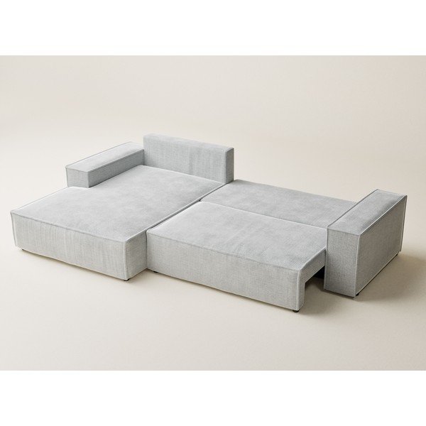 Svetlo siva raztegljiva/s prostorom za shranjevanje kotna sedežna garnitura iz šenilje (levi kot/z ležalnikom) Maze – Maison de Rêve-image-3