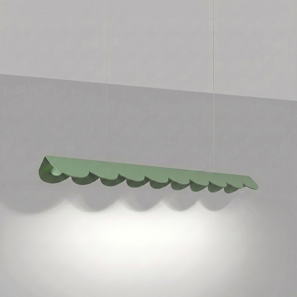 Žajbljevo zelena aluminijasta LED viseča svetilka BISCUIT – Thoro-image-3