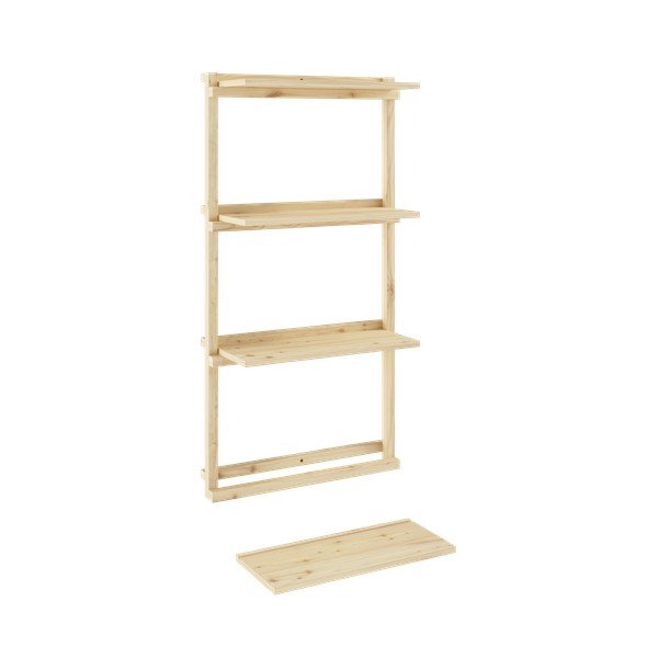 Stenska polica iz masivnega bora v naravni barvi 66x127 cm Groove – Karup Design-image-4