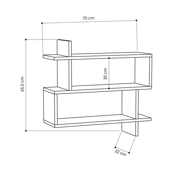 Večnivojska polica v hrastovem dekorju v naravni barvi 70 cm Paralel – Kalune Design-image-2