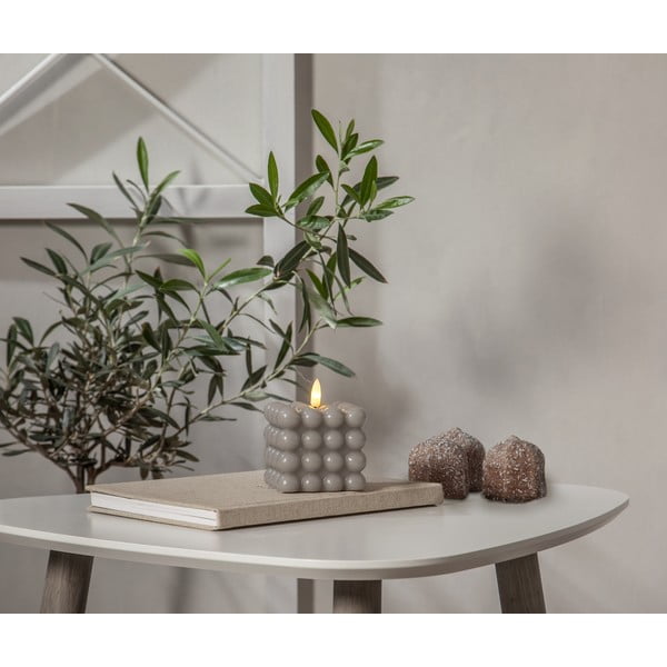 Sveča LED iz sivega voska Star Trading Flamme Dot, višina 9,5 cm-image-3