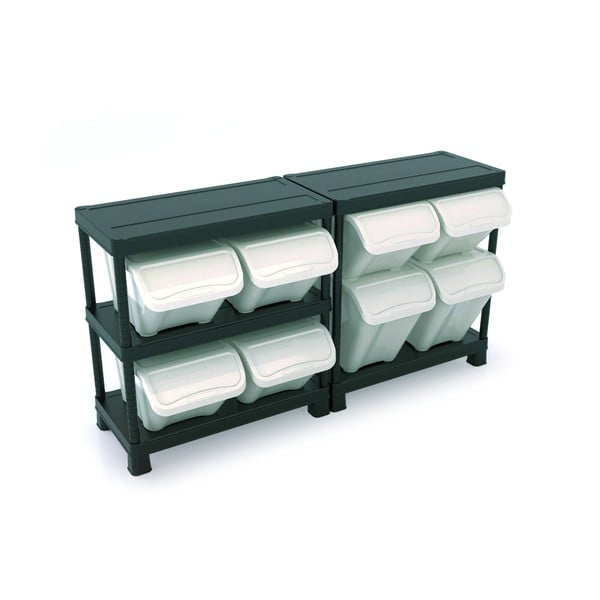 Bela plastična škatla za shranjevanje s pokrovom 55x39x32 cm All In Box – KIS-image-1