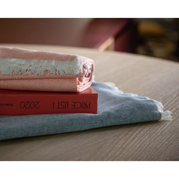 Modra pletenina z bombažem Euromant Summer Linen, 140 x 180 cm-image-1