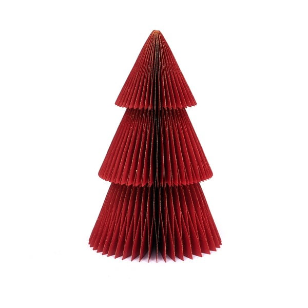 Bleščeč rdeč papirnati okrasek za božično drevo Only Natural, višina 22,5 cm