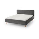 Antracitno siva oblazinjena zakonska postelja brez letvenega dna 160x200 cm Mattis – Meise Möbel
