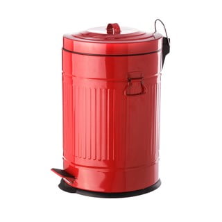 Rdeč kovinski koš za odpadke s pedalom Casa Selección, 20 l