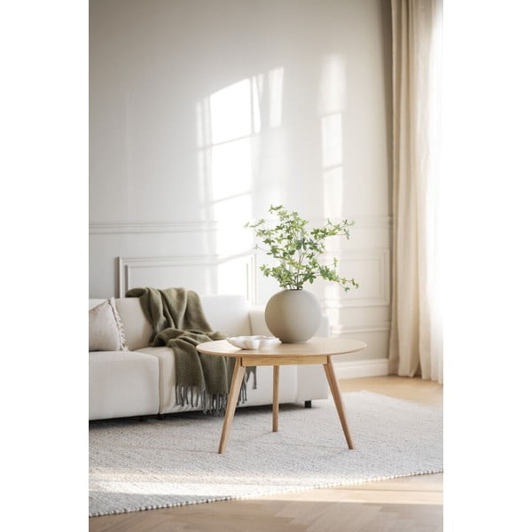 Okrogla mizica v hrastovem dekorju  90x90 cm Yumi - Rowico-image-2