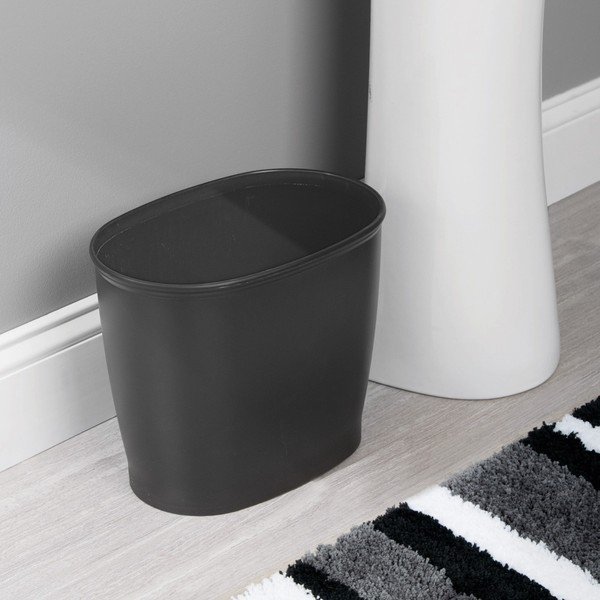 Črn ovalni koš za smeti InterDesign Kent, 5 l-image-1