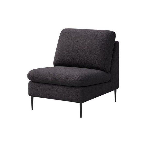 Črn fotelj iz tkanine bouclé Belle – Rodier-image-2