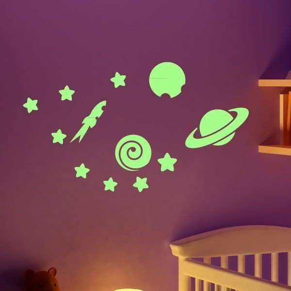 Svetleče se nalepke Planeti in zvezde, 55x10 cm-image-1
