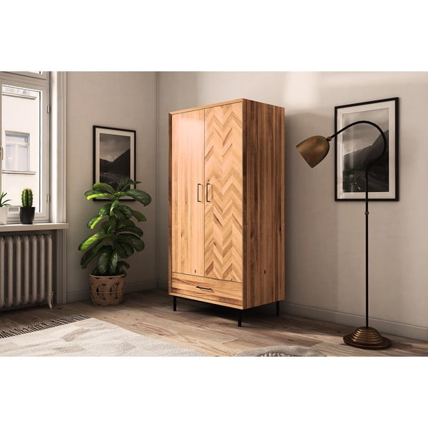 Garderobna omara iz masivnega hrasta 97x196 cm Abies – The Beds-image-1