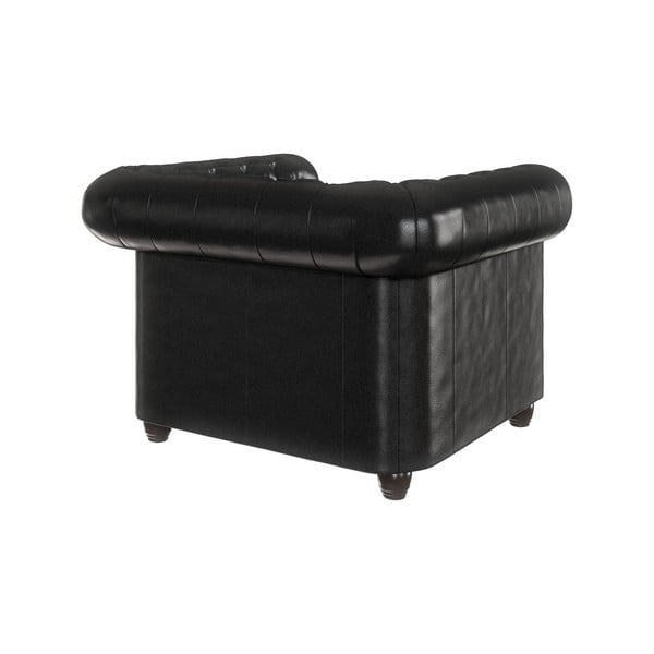 Črn fotelj iz imitacije usnja York – Ropez-image-2