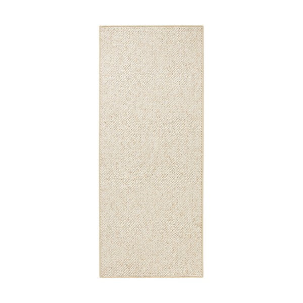 Kremno bel tekač 80x200 cm Wolly – BT Carpet