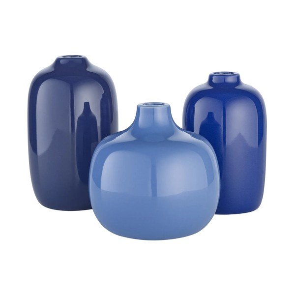 Modre keramične vaze v kompletu 3 ks (višina 9 cm) Ceola – Blomus