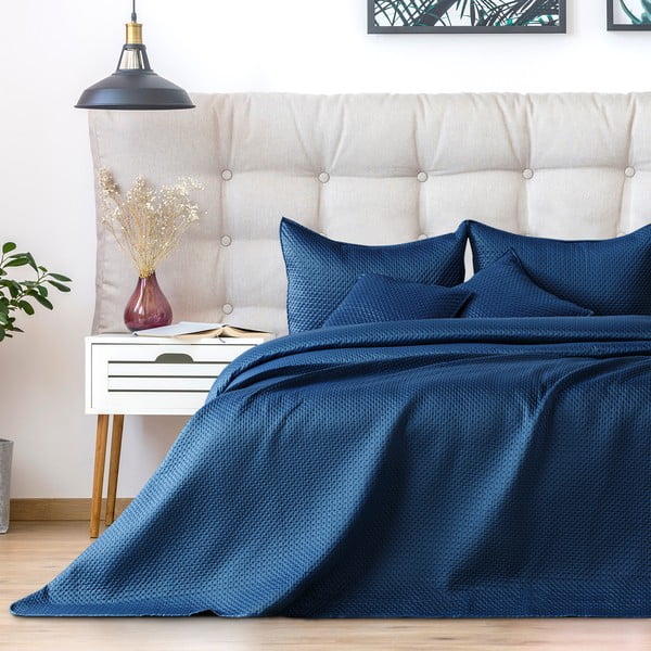 Modro posteljno pregrinjalo DecoKing Carmen, 210 x 170 cm