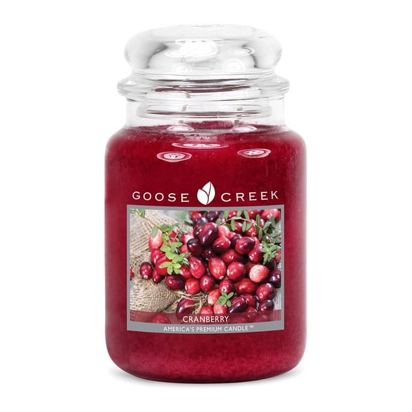 Dišeča sveča v steklenem kozarcu Goose Creek Cranberry, 150 ur gorenja