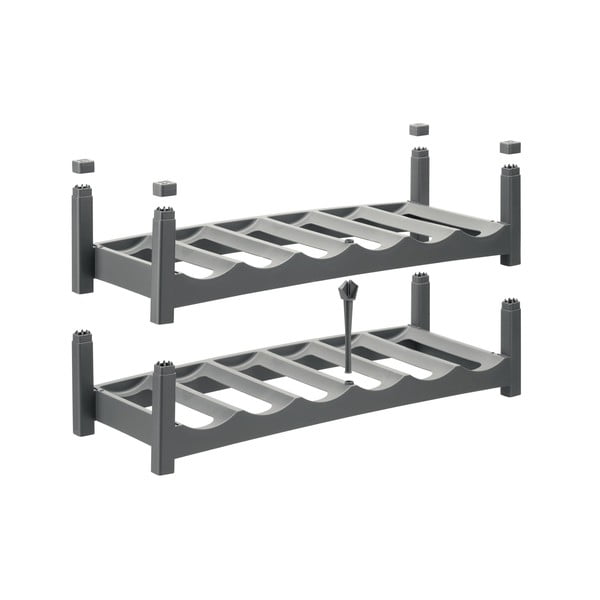 Sivo plastično stojalo za vino Vario - Rotho-image-3