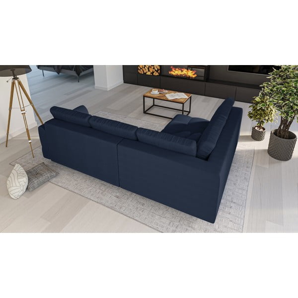 Temno modra kotna sedežna garnitura (z levim kotom) Ariella – Ropez-image-3