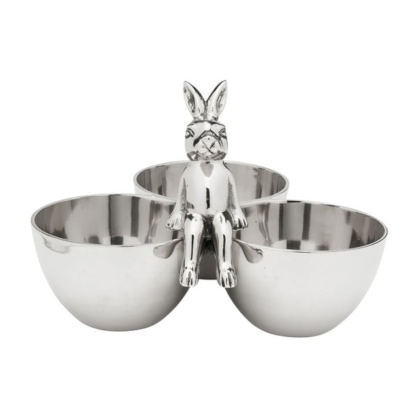 Okrasna servirna skleda v srebrni barvi Kare Design Bunny Tre