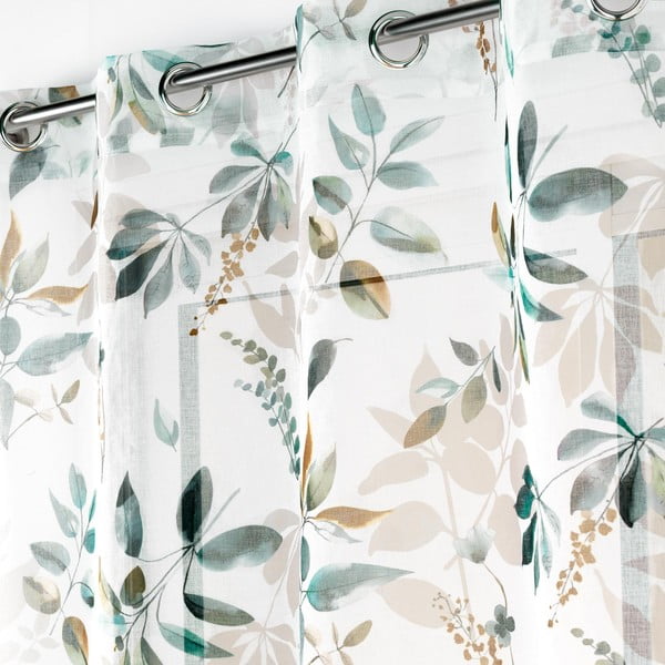 Belo-zelena prosojna zavesa 140x240 cm Dilaris – douceur d'intérieur-image-2