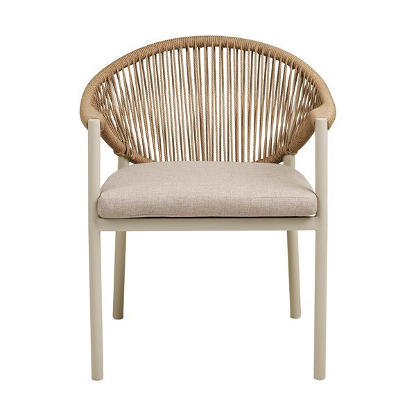 Bež kovinski in oblazinjen vrtni stol Abela – House Nordic-image-2