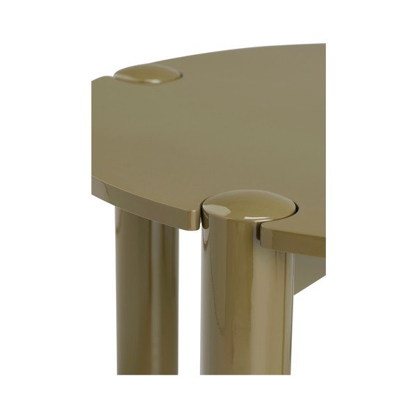 Kaki zelena okrogla klubska mizica iz MDF plošč ø 80 cm Pussel – Ellos Home-image-3