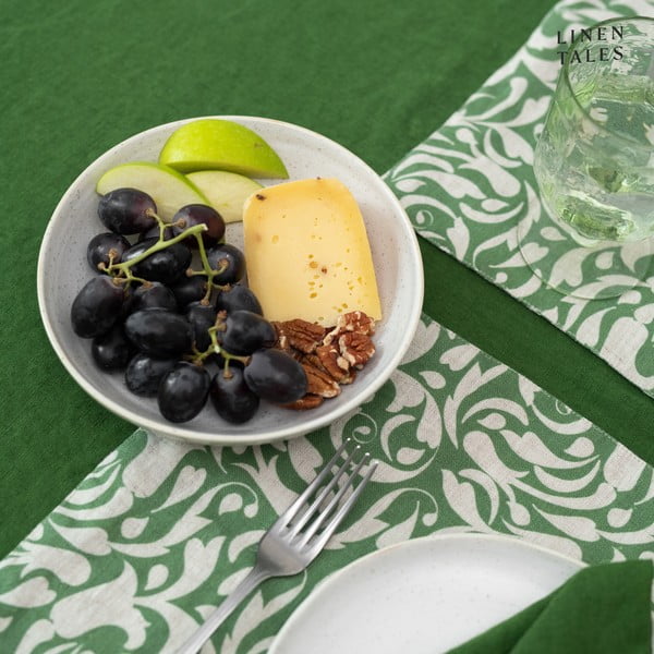 Lanen pogrinjek 35x45 cm Evergreen Damask – Linen Tales-image-4