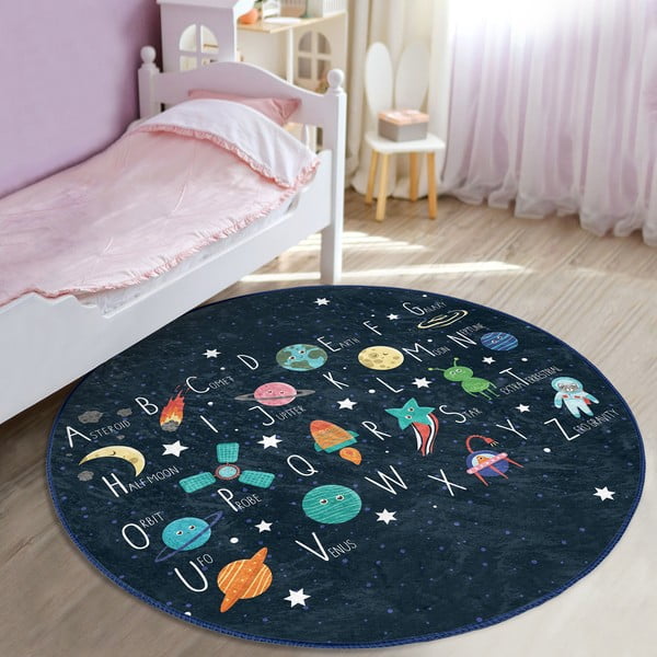 Temno modra otroška preproga ø 100 cm Comfort – Mila Home-image-4