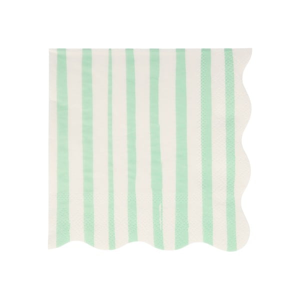 Papirnati prtički v kompletu 16 ks Mint Stripe – Meri Meri