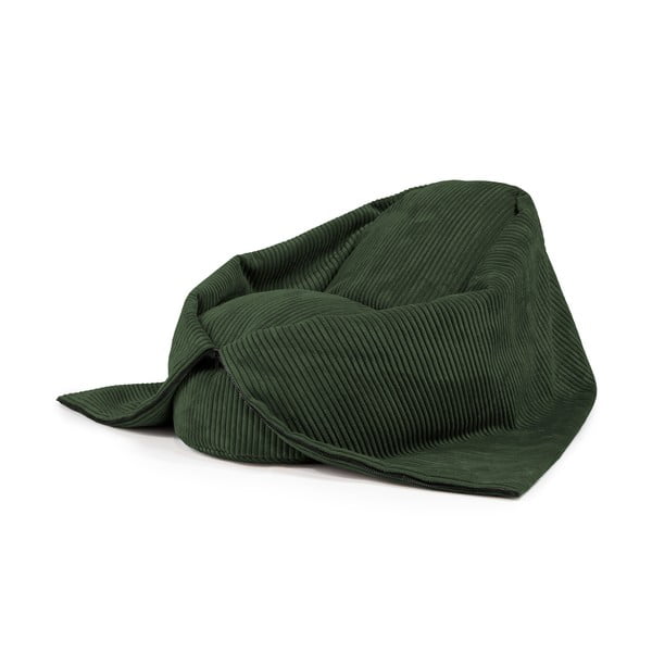 Zelena otroška vreča za sedenje iz rebrastega žameta Cocoon 100 – SLOWDOWN