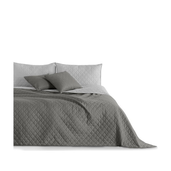 Sivo obojestransko posteljno pregrinjalo iz mikrovlaken DecoKing Axel, 260 x 280 cm