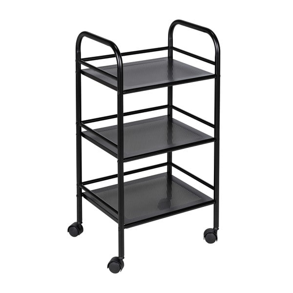 Črn kovinski regal na koleščkih 41x75 cm – Wenko-image-2