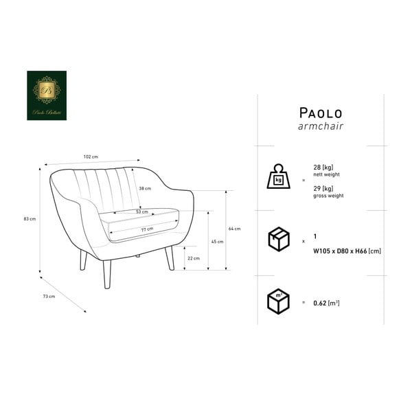 Gorčično rumen fotelj Mazzini Sofas Benito-image-2