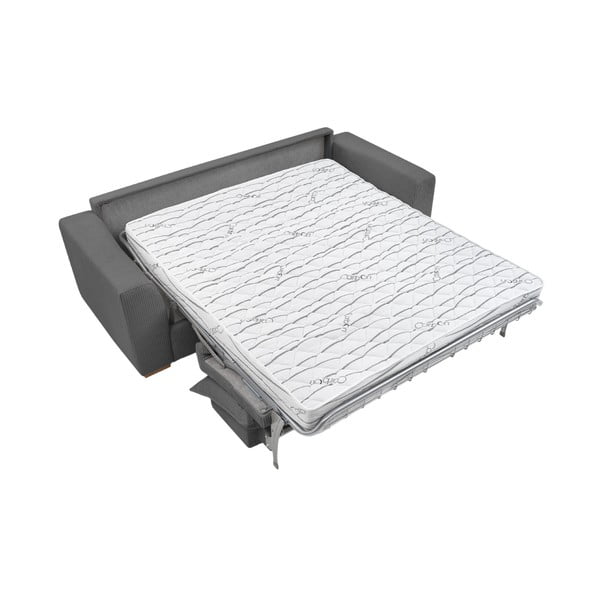 Siva raztegljiva sedežna garnitura iz rebrastega žameta 225 cm Augustin – Bobochic Paris-image-4