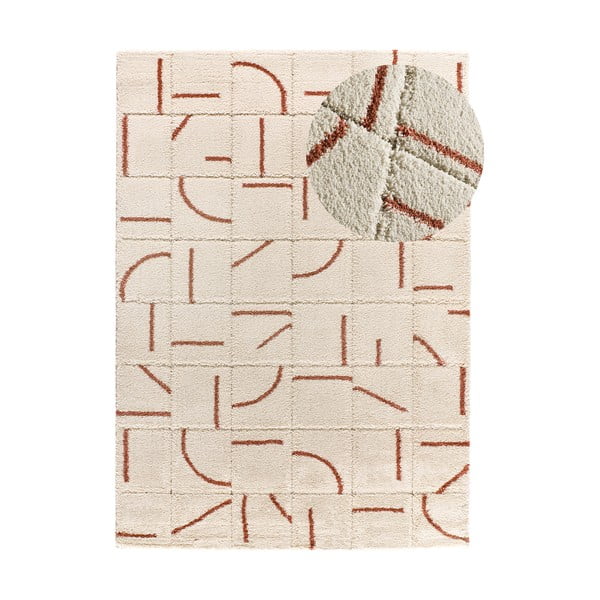 Opečnato oranžno-kremno bela preproga 160x230 cm Brenda – Universal