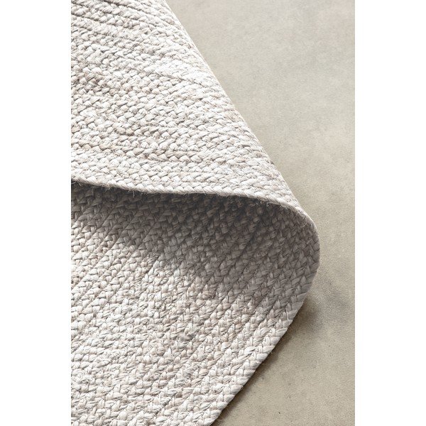Bela obojestranska ročno tkana okrogla preproga iz jute ø 140 cm Braided – Hanse Home-image-4